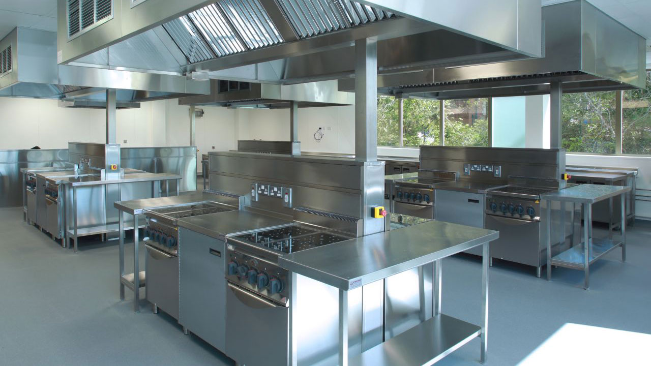 Stainless steel industrial kitchen