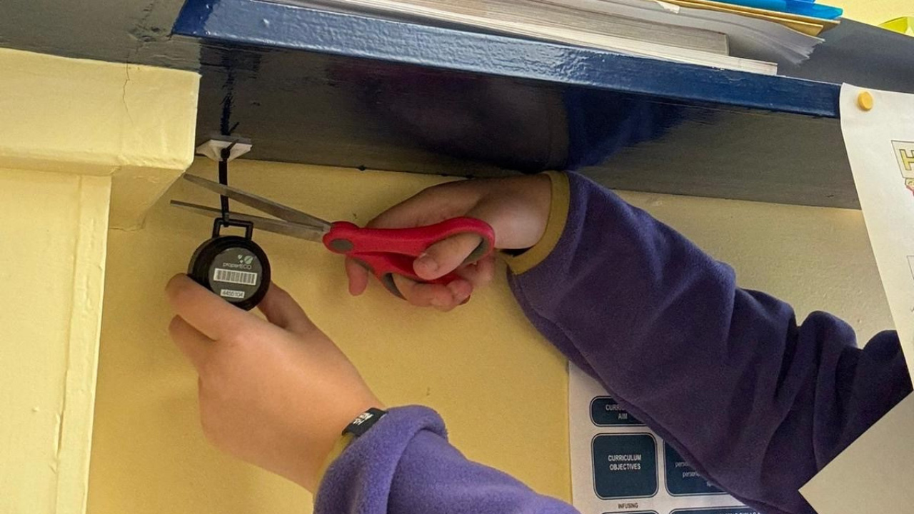 A Tetra Tech Radon Monitor in a school