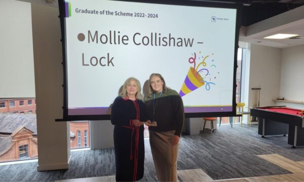 Mollie Collishaw - Lock receiving her award from Gilly Brown, Learning and Development Business Partner.