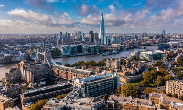 An image of the London skyline and the Thames